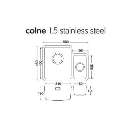 Colne Mirostone 1.5 Stainless Steel Sink Spec