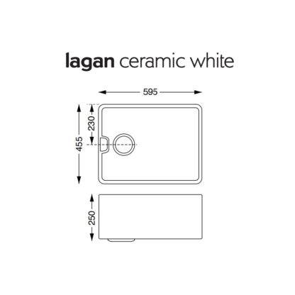 Lagan Mirostone Ceramic White Sink Spec