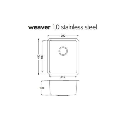 Weaver Mirostone 1.0 Stainless Steel Sink Spec