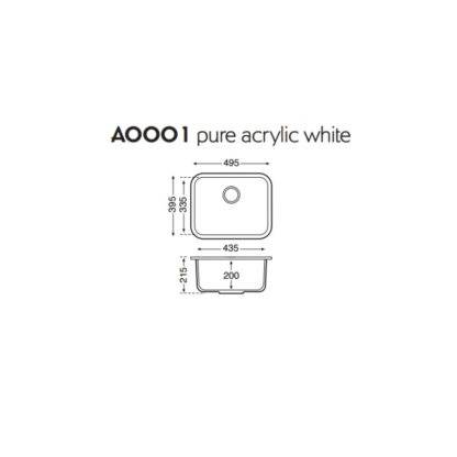 Mirostone Pure Acrylic White Sink A0001 Spec
